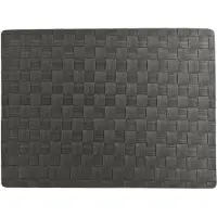 Cosy & Trendy 4x Rechthoekige placemats donkergrijs geweven/gevlochten 30 x 40 cm -