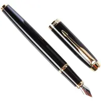 Parker IM-vulpen - medium punt - blauwe inkt - zwarte lak met gouden afwerking - incl. geschenkdoos
