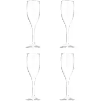 SANTEX Set van 4x stuks champagneglazen/prosecco flutes wit 150 ml