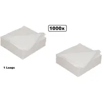 Themaparty 1000x Servetten 33x33cm wit 1 laags - bedrijfs restaurant servet diner eten festival snack carnaval festival evenement