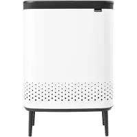 Brabantia Bo Hi Wasmand - met Deksel - 2 x 45 l - Wassorteerder - 2 Vakken - White
