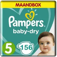 Pampers Baby Dry Maat 5 - 156 Luiers Maandbox