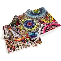 Yogi & Yogini Mandala onderzetters keramiek set van 4 - 10x0.5 - Keramiek - S