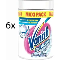 Vanish 6 x Vlekverwijderaar poeder Oxi Action Crystal White - 6 x 1 kg Voordeelverpakking
