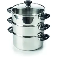 Beka Stomer Met Glazen Deksel 24cm Zilver zilver RVS Pan