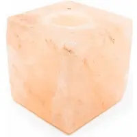 Spiru Zoutsteen Waxinelichthouder Oranje Kubus (1.3 kg) ca. 12 x 12 cm