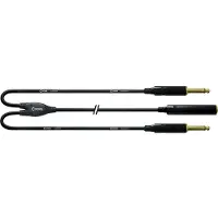 Cordial CFY0.3GPP Intro verloopkabel 6.3mm TS jack 1x fem - 2x male 0.3m zwart