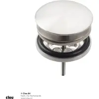 Clou Wash Me Afvoerplug Met Afdekkap Geborsteld RVS 6.5x9.4cm