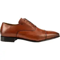 Floris van Bommel veterschoenen bruin effen leer