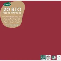 Duni Servetten Bio 3-laags 33 X 33 Cm Papier Bordeaux 20 Stuks