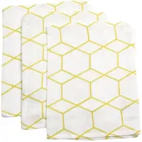 Briljant Baby hydrofiel washandje grid ochre - set van 3