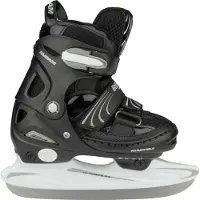 Nijdam - Junior IJshockeyschaats - Verstelbaar - Semi-Softboot - Zwart/Wit - Maat 30-33 - Nieuw - Retourkoop.nl - Schaatsen