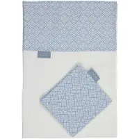 Pericles ledikantlaken en sloop 100 x 150 cm katoen wit/blauw