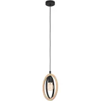 Eglo Basildon Hanglamp - E27 - 19 cm - Zwart/Bruin
