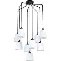 Eglo Zwarte Hanglamp Bernabetta Met Wit Glas