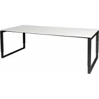 Schaffenburg Vergadertafel - Verstelbaar - 220x100 wit - zwart frame