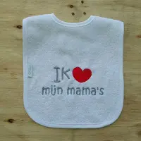 Funnies Witte slab met "Ik hou van mijn mama's"