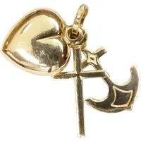 Christian Geel gouden geluk hoop en liefde hanger