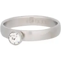 Ixxxi JEWELRY - Vulring - Zirconia ring 1 steens Cristal - Mat Zilver - 4mm - Maat 19