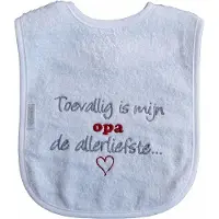 Funnies Witte slab met "Toevallig is mijn opa de allerliefste"
