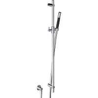 Hotbath Cobber M317 glijstangset 90cm met staafhanddouche en wandaansluitbocht mat wit