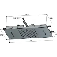 Hotbath Hoofddouche mate inbouw 38x70 met cascade dualflow led chroom