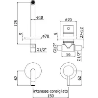 Paffoni Light - 2-gats inbouw wastafelkraan, zwart mat LIG006NO70