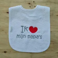 Funnies Witte slab met "Ik hou van mijn papa's"