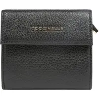 Coccinelle Metallic Soft Portemonnee leer 9,5 cm noir