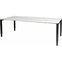 Schaffenburg Vergadertafel Domino - 200x100 wit - zwart frame