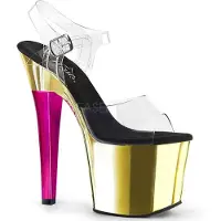 Pleaser - MOON711MER Sandaal met enkelband, Paaldans schoenen - Paaldans schoenen - 37 Shoes - Blauw