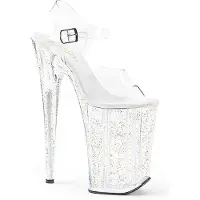 Pleaser - INFINITY908MG Sandaal met enkelband, Paaldans schoenen - Paaldans schoenen - 35 Shoes - Transparant
