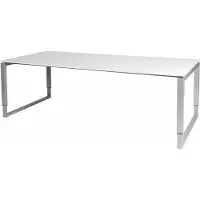 Schaffenburg Vergadertafel - Verstelbaar - 220x100 wit - alu frame