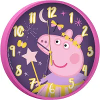 VProDeti wandklok Peppa Pig meisjes 25 cm roze/paars
