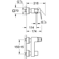 GROHE Eurocube douchekraan 15 cm Chroom