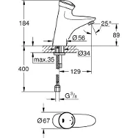 GROHE Eurodisc SE electronische wastafelkraan koud Chroom