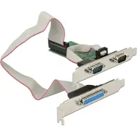DeLOCK PCIe Serieel/Parallel Kaart – Uitbreidingskaart – 2x RS-232 (9‑pins) – 1x Parallel (25‑pins) – Low Profile
