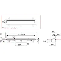 Easy drain Compact Modulo TAF Modulo Design Douchegoot 100 cm met Rooster Zero+ Zwart