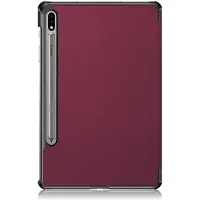 Shop4 - Samsung Galaxy Tab S7 Plus Hoes - Smart Book Case Donker Rood