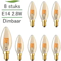 Lybardo 8 Pack E14 LED Kaarslamp Filament Lybardo Gold Dimbaar 2.8W 2000K Extra Warm Wit