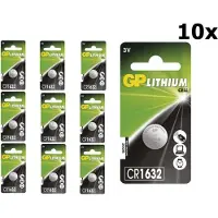 GP 10 Stuks (10 Blister a 1st) CR1632 125mAh 3V Lithium Knoopcel Batterij