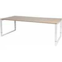 Schaffenburg Vergadertafel - Verstelbaar - 220x100 Havana Kersen - wit frame