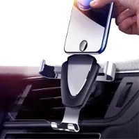 Telestore Ventilatierooster - Houder carkit Auto Luchtrooster iPhone Samsung Smartphone Zilver - Zwart luxe
