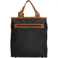 Run Away Stevige Boodschappentas met Leren Handvatten Zwart