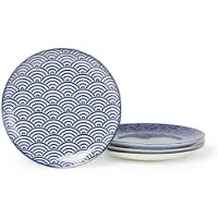 Tokyo Design Studio Nippon Blue ontbijtbord 21 cm set van 4