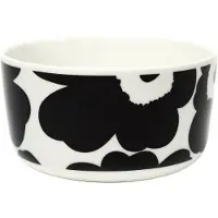 Marimekko Oiva/unikko Kom 50 Cl Zwart / Wit - Serveerkommen Steengoed Black - 070638-190