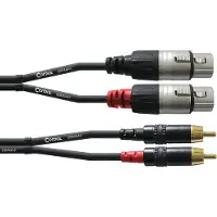 Cordial CFU 3 FC Audio Adapterkabel [2x XLR-bus - 2x Cinch-stekker] 3.00 m Zwart