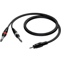 Procab CAB713 3,5 mm male - 2x 6,3 mm male 3 m