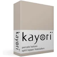 Kayori Split Topper Hoeslaken Shizu Zand (Percal)-210 x 220 cm