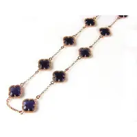 Sophie model 10 Fiori collier in zilver roze verguld 10 paarse klavers